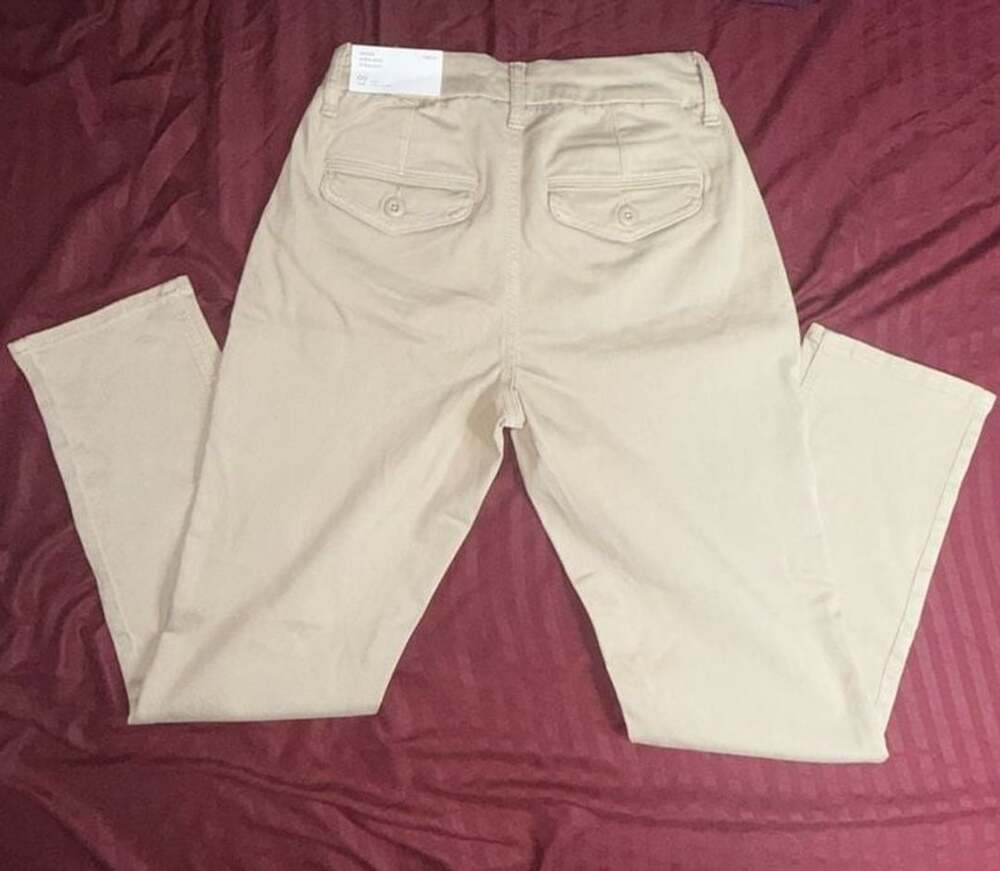 American Eagle Super High-Rise Straight Pants Size 00 Short Beige Khaki